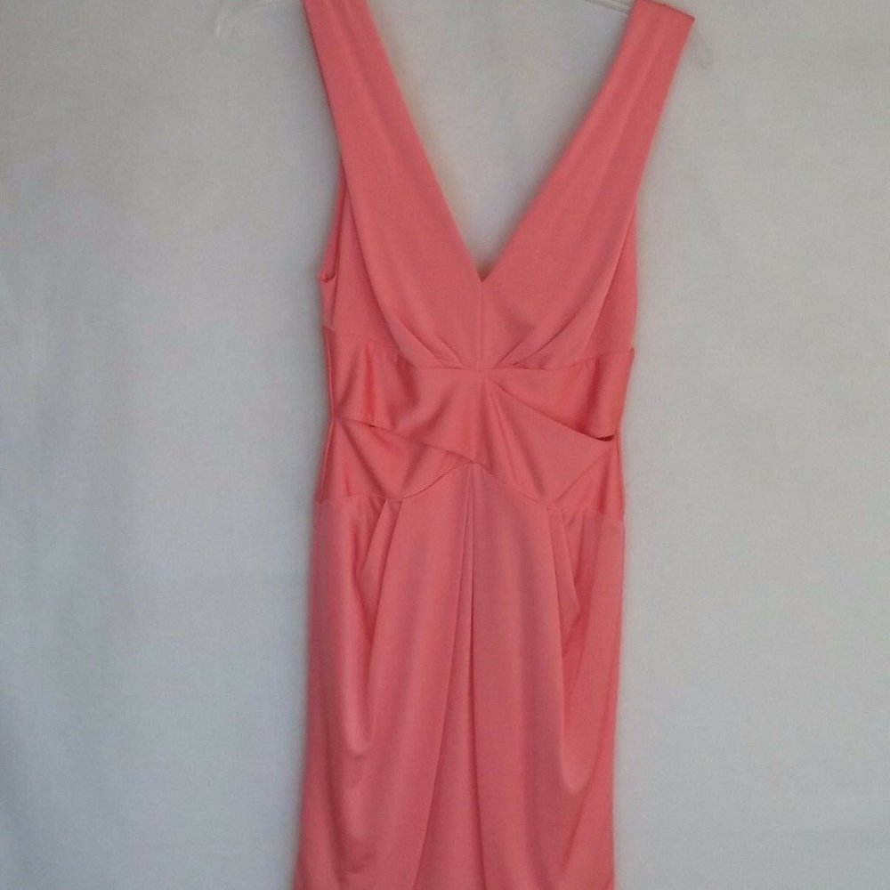pink peach dress side cut outs NWT